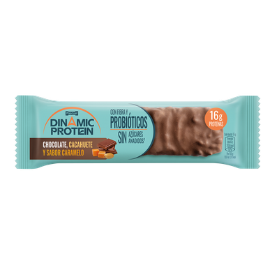 Barritas proteínas chocolate, cacahuete y sabor caramelo DINAMIC PROTEIN 55 g.