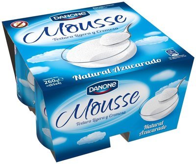 Mousse natural azucarado sin gluten de DANONE.