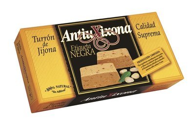 Turrón de Jijona ANTIU XIXONA etiqueta negra, tableta de 200 g.