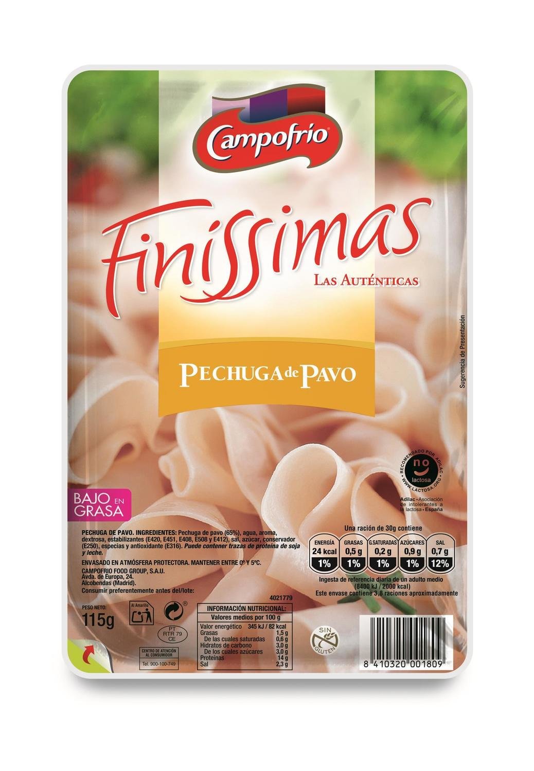 Lonchas de pechuga de pavo FINISSIMAS de CAMPOFRÍO.