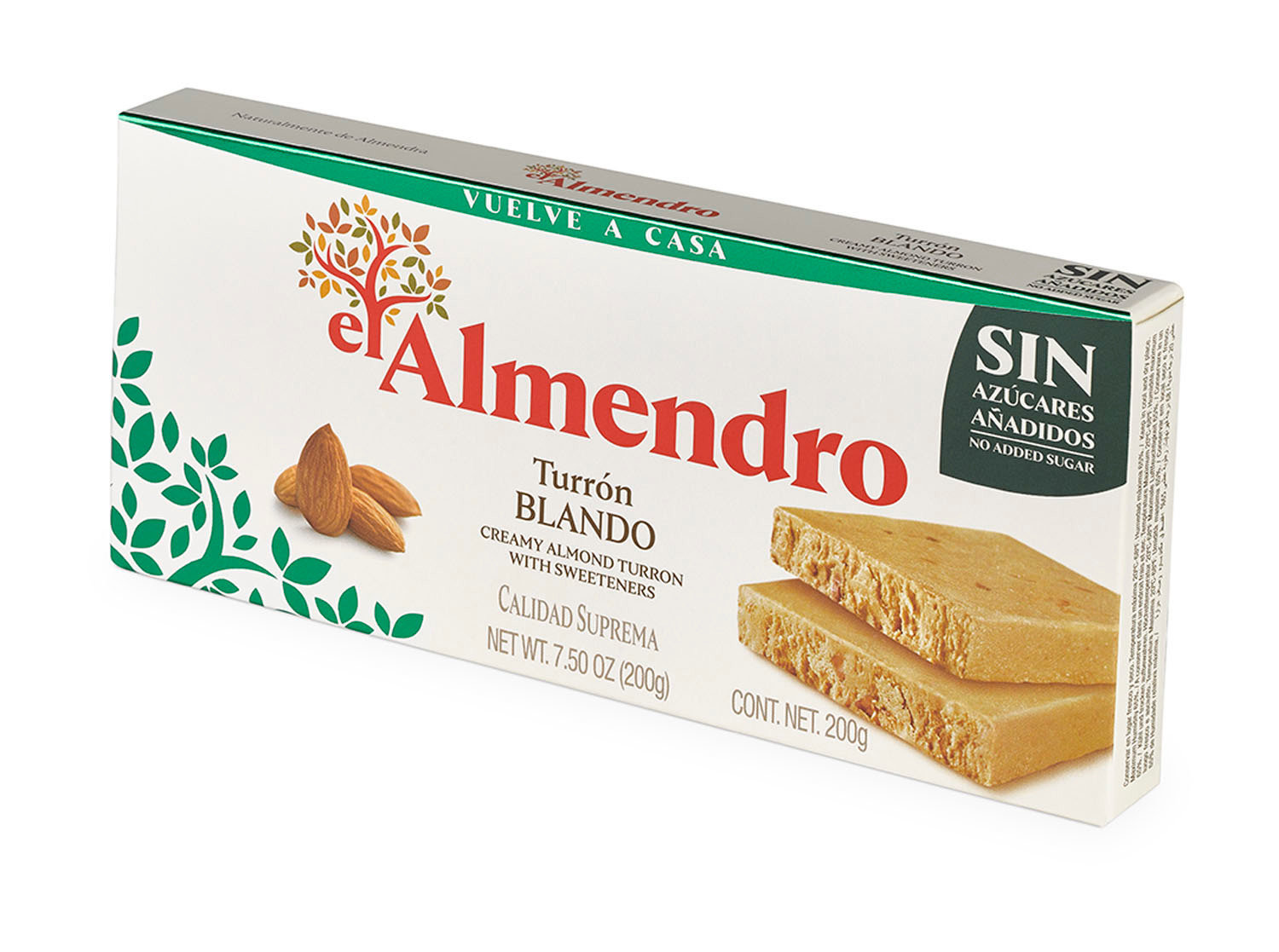 Turrón Blando Sin Azúcar El Almendro 200 g.