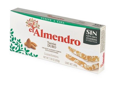 Turrón duro sin azúcar EL ALMENDRO 200 g.