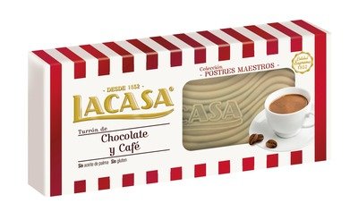 Turrón de praliné de chocolate y café LACASA 225 g.