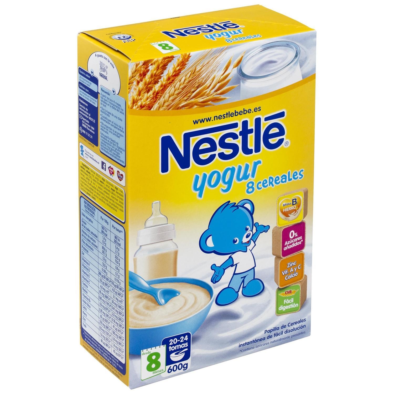 Papilla 8 cereales y yogur de NESTLÉ.
