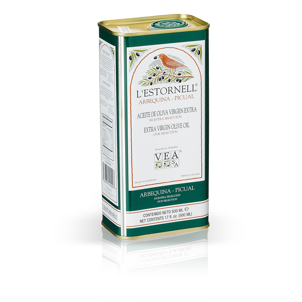 Aceite de oliva virgen extra L&#39;ESTORNELL familia VEÁ.