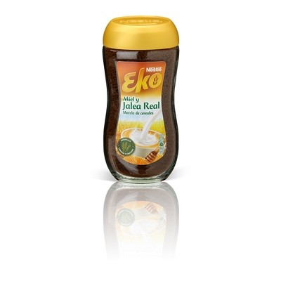 Soluble de cereales tostados, malta y achicoria con miel y jalea real EKO.