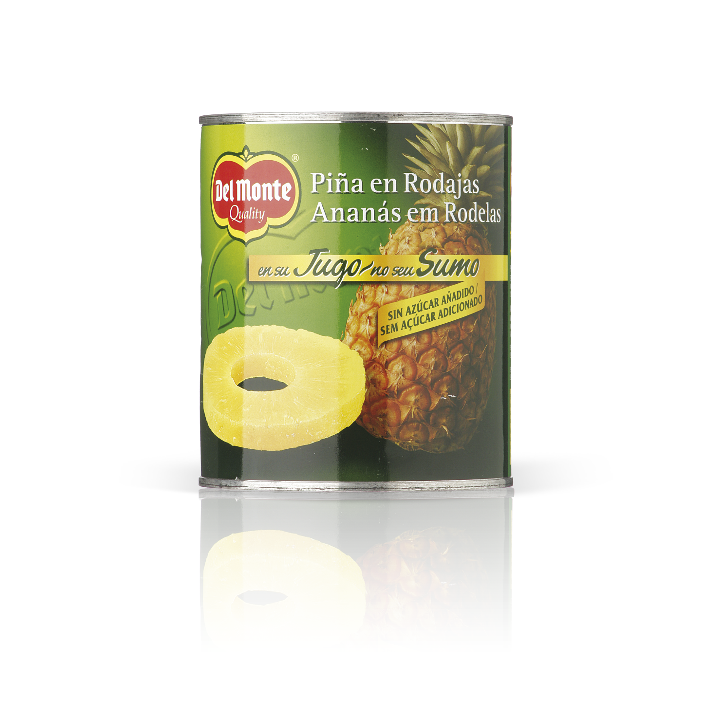 Piña en rodajas en su jugo DEL MONTE.