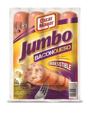 Salchichas Jumbo con bacon y queso de OSCAR MAYER.