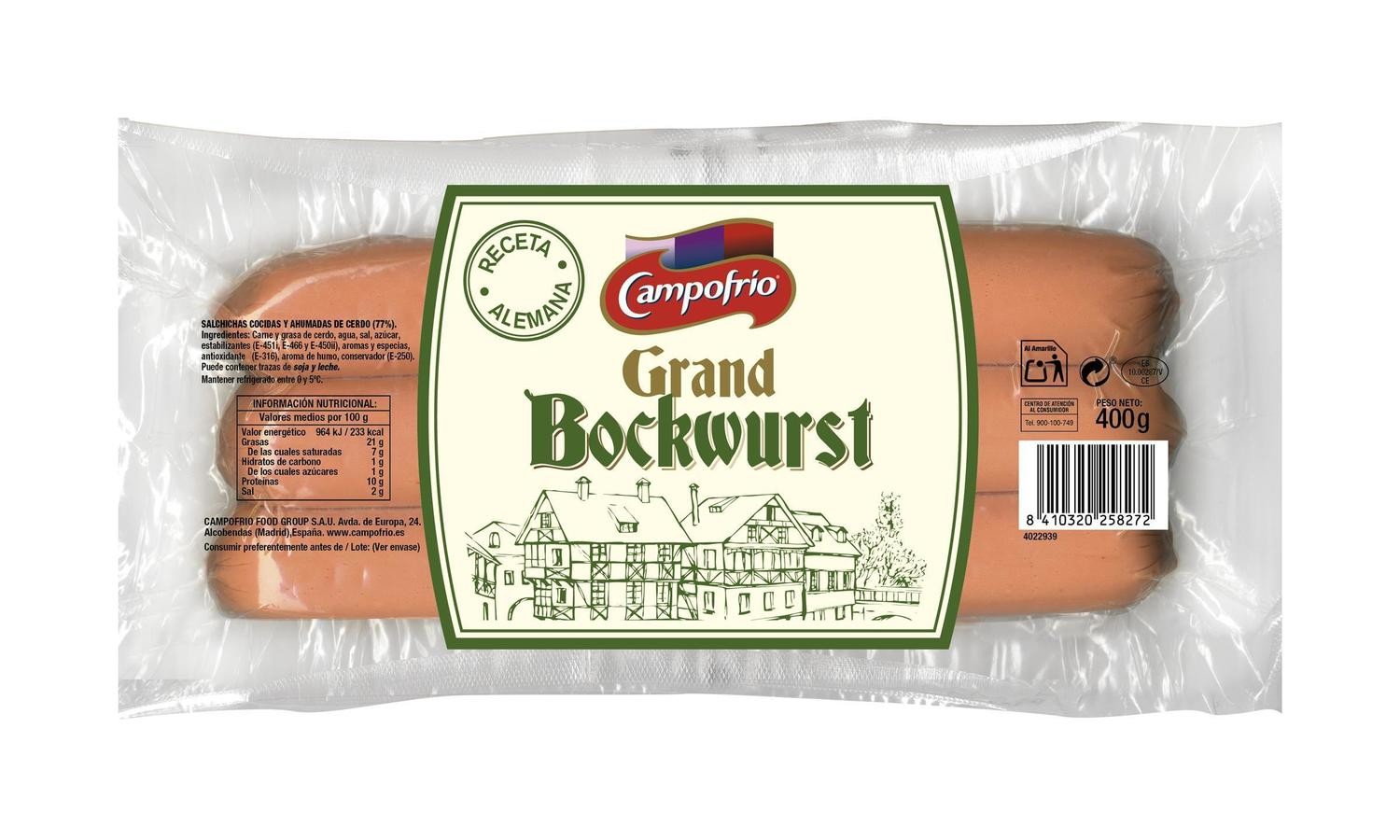 Salchichas estilo Grand Bockwurst de CAMPOFRÍO.