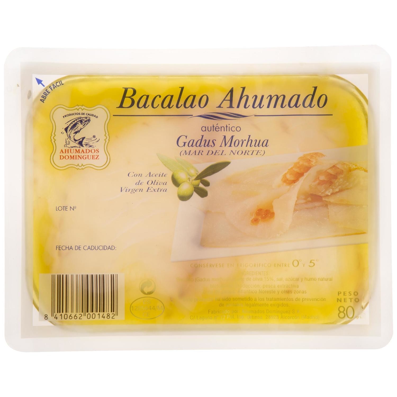 Bacalao ahumado con aceite de oliva extra de AHUMADOS DOMINGUEZ.
