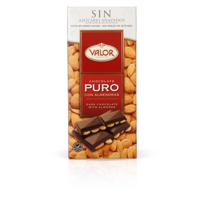 Chocolate Puro Sin Azúcar con Almendras Valor