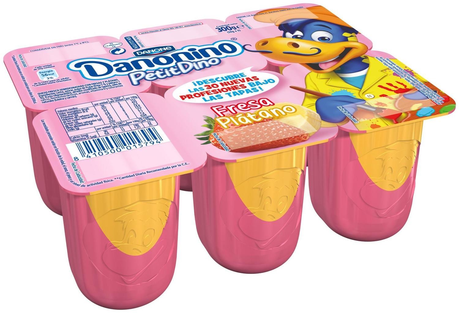 DANONINO sabor fresa y plátano de DANONE.