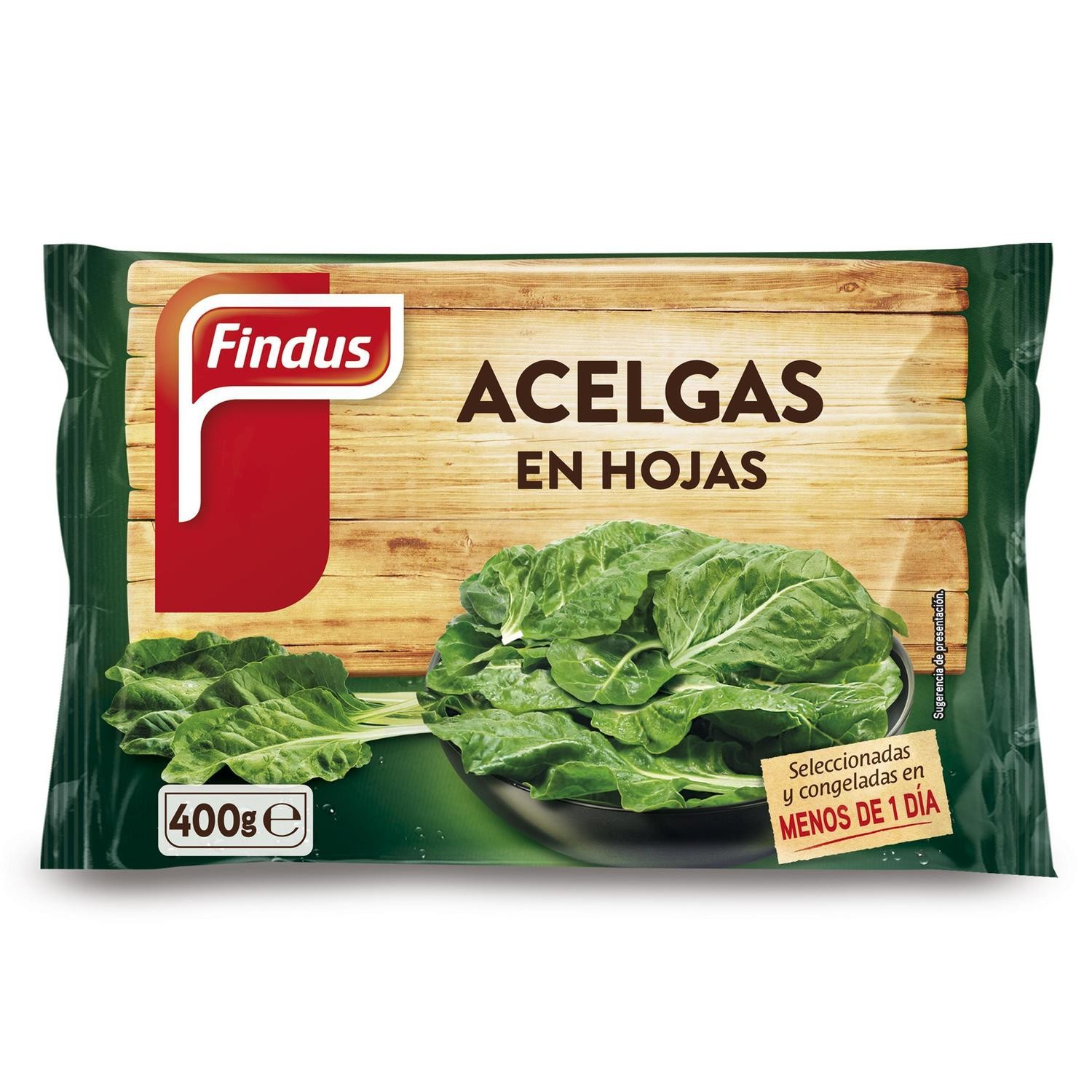 Acelgas en Hojas Findus 400 Gr