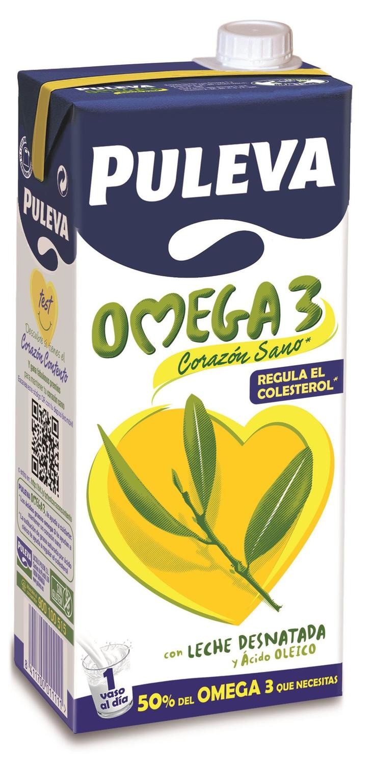 Leche desnatada con ácido oléico PULEVA OMEGA 3.