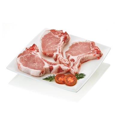 Chuletas de lomo de cerdo ibérico.