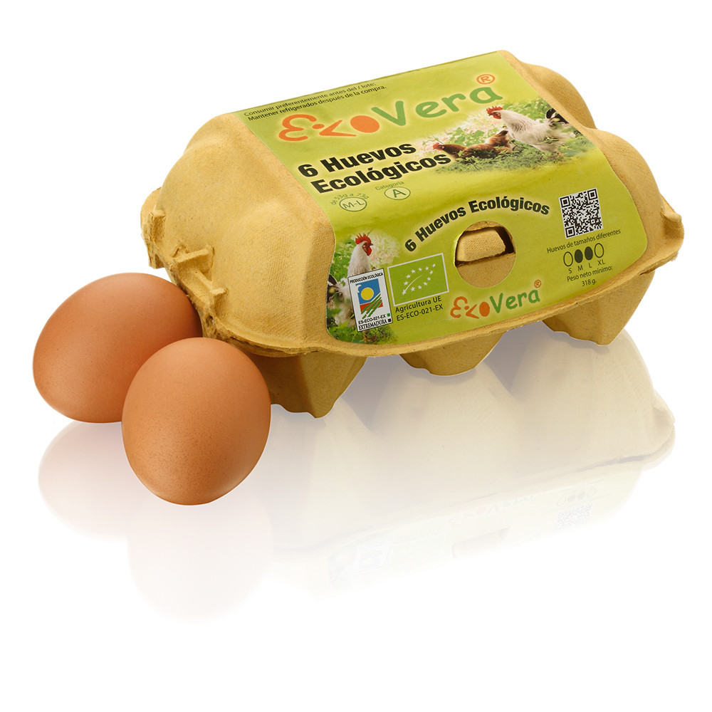 6 Huevos ecológicos morenos.