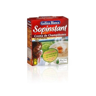 Crema de champiñones con picatostes SOPINSTANT de GALLINA BLANCA.