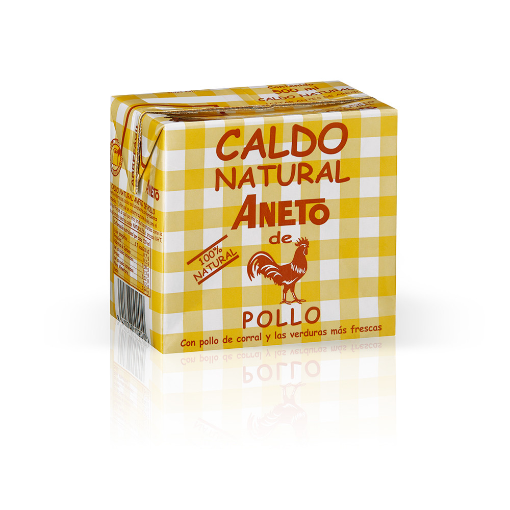 Caldo natural de pollo ANETO (500 ml).