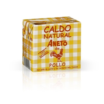Caldo natural de pollo ANETO (500 ml).