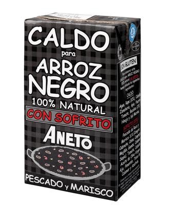 Caldo para arroz negro con sofrito de pescado y marisco ANETO  (1 litro).
