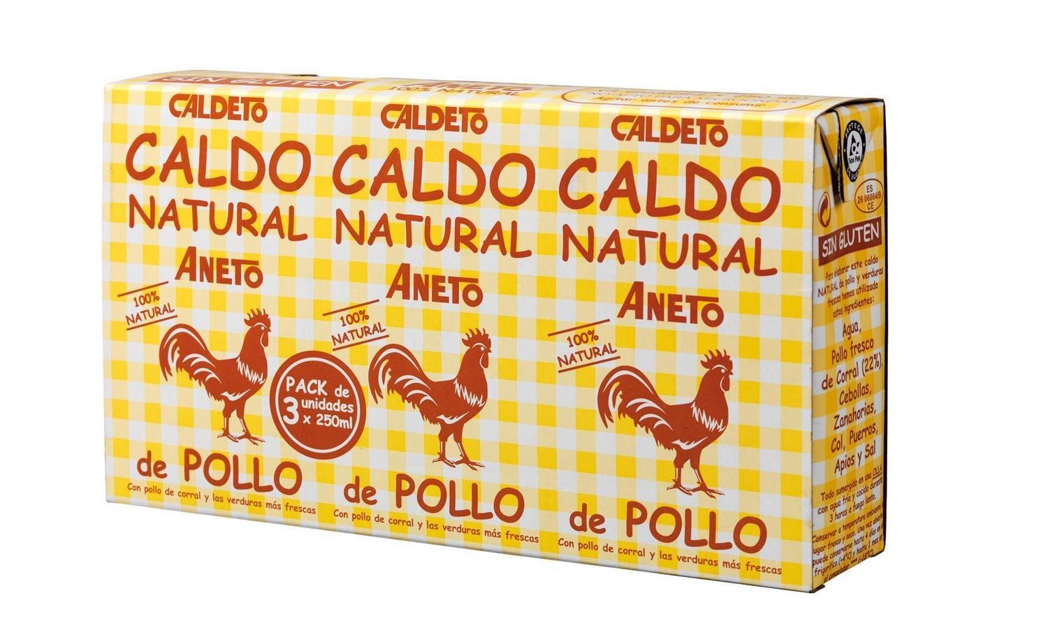 Caldo natural de pollo ANETO (pack 3).