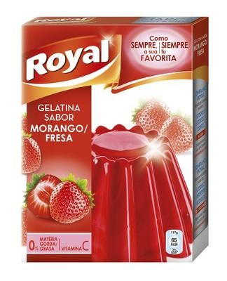 Gelatina sabor fresa de ROYAL.
