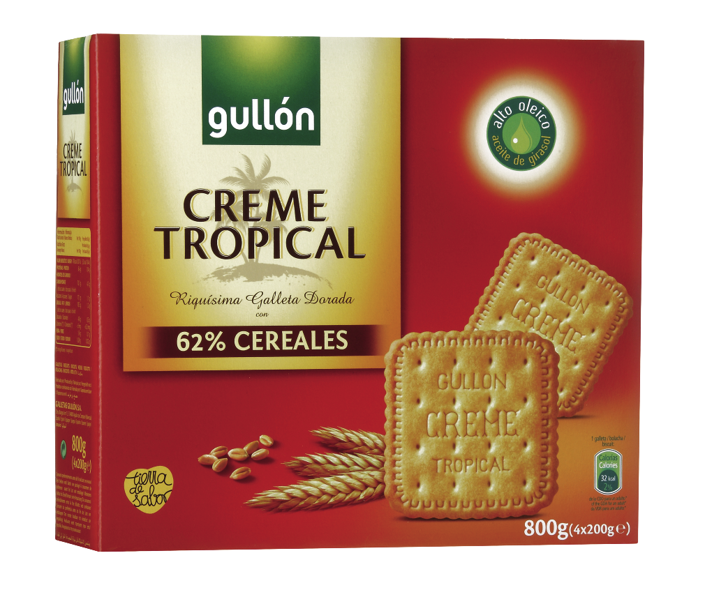 Galletas creme tropical 62% cereales GULLÓN 800 g.