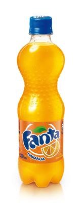 FANTA de naranja en botella (50 cl).