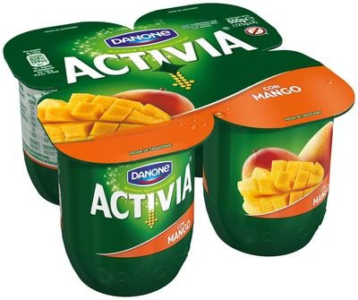 Yogur bífidus con mango ACTIVIA de DANONE.