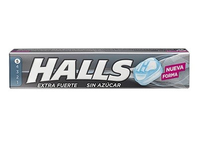 Caramelos HALLS extra fuerte sin azúcar.