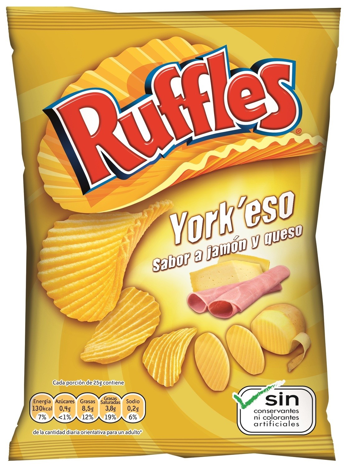 Patatas fritas sabor jamón y queso York&#39;eso de RUFFLES.