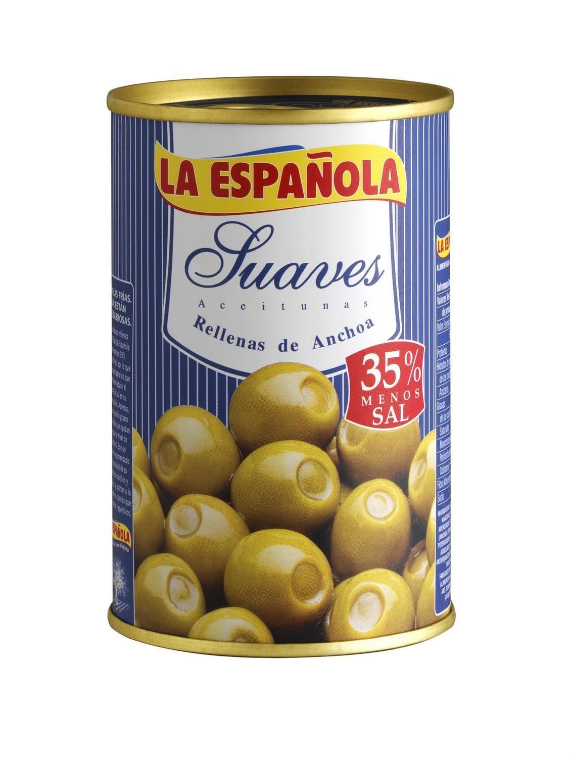 Aceitunas verdes rellenas de anchoa suaves LA ESPAÑOLA.