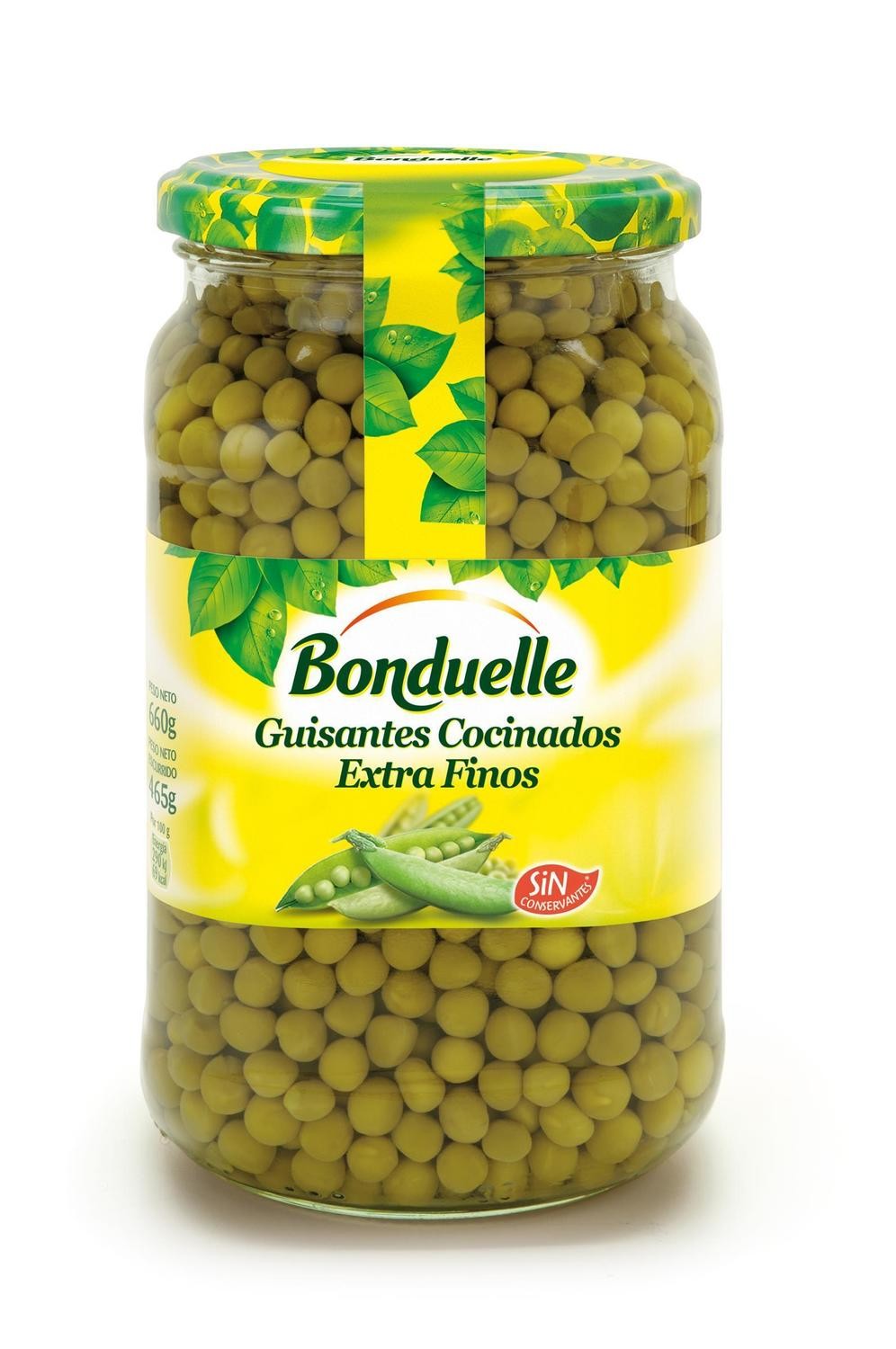 Guisantes cocinados extra finos de BONDUELLE.
