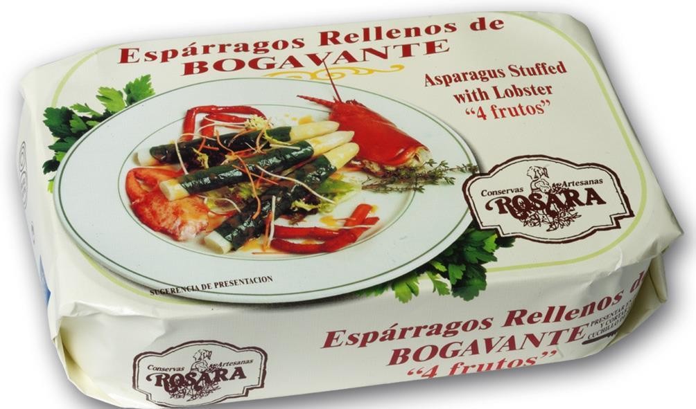 Espárragos rellenos de bogavante ROSARA.