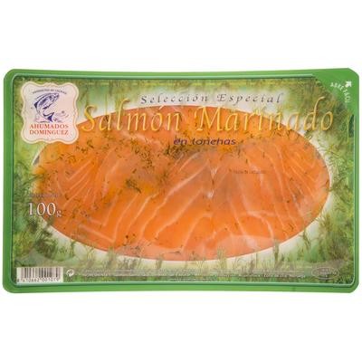 Salmón marinado en lonchas de AHUMADOS DOMINGUEZ.