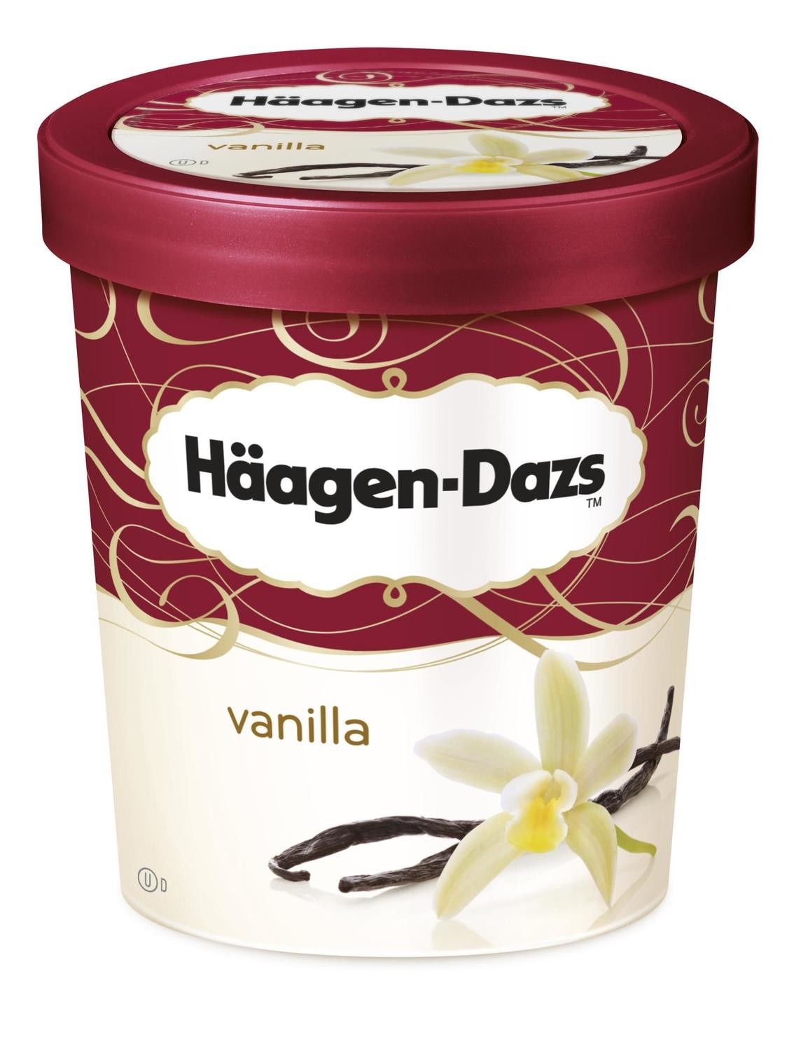 Tarrina de helado de vainilla HÄAGEN-DAZS.