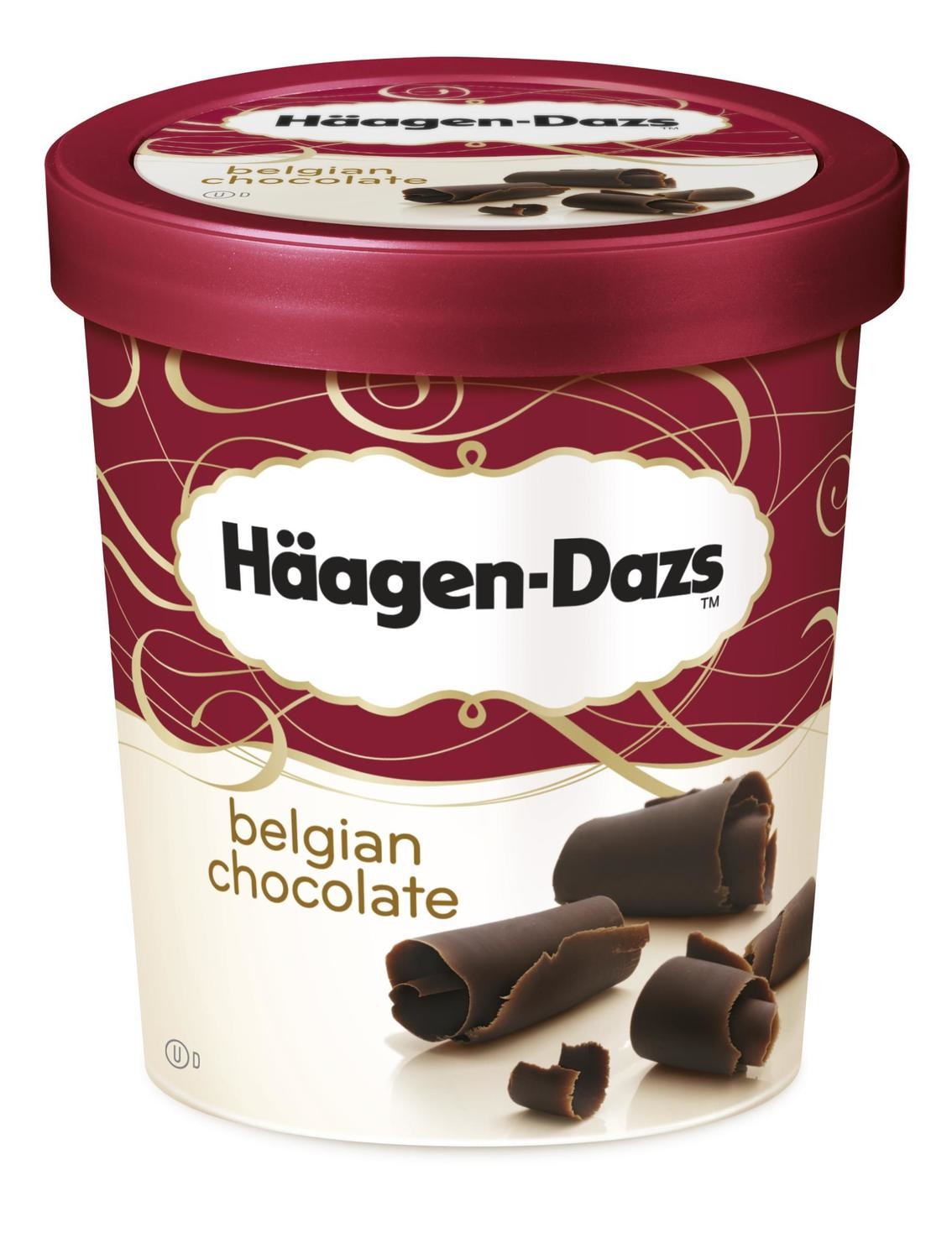 Tarrina de helado sabor chocolate belga HÄAGEN-DAZS.