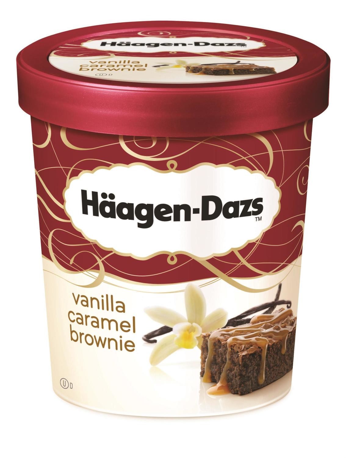 Tarrina de helado sabor vainilla, caramelo y brownie HÄAGEN-DAZS.