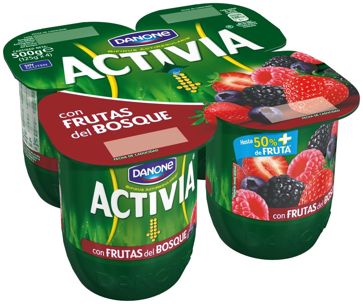 Yogur bífidus con frutas del bosque ACTIVIA de DANONE.