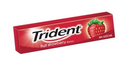 Chicles TRIDENT sabor fresa sin azúcar.