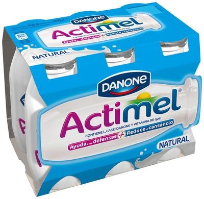 Yogur líquido natural ACTIMEL de DANONE.