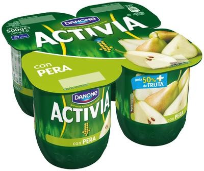 Yogur bífidus con pera ACTIVIA de DANONE.