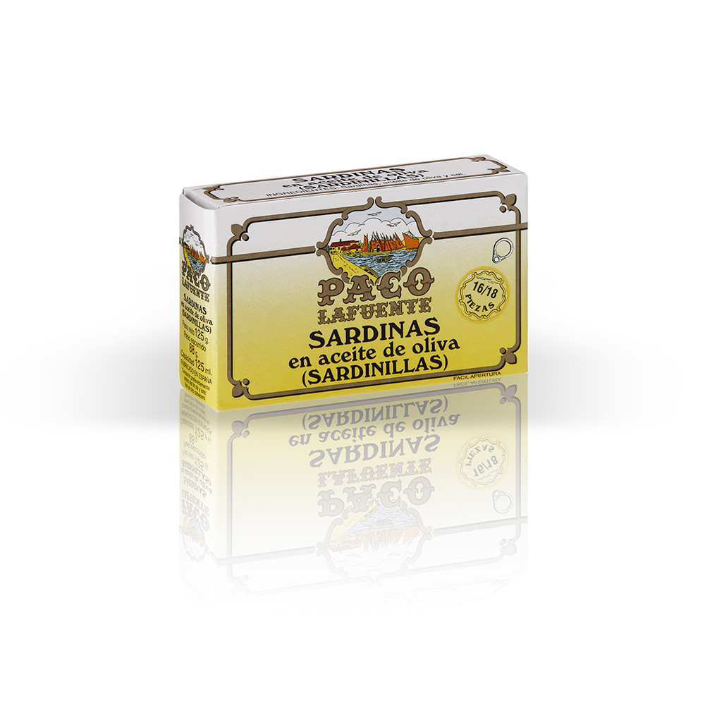 Sardinillas en aceite de oliva PACO LAFUENTE (16-18 piezas).