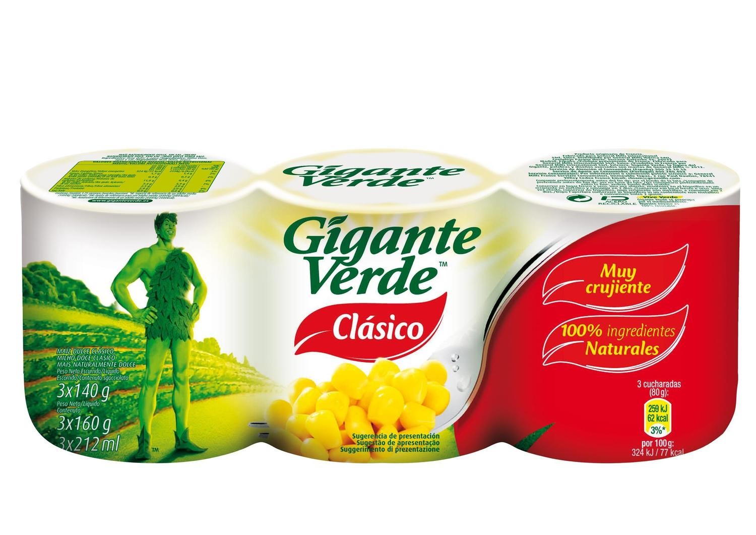 Maíz clásico pack3 GIGANTE VERDE.