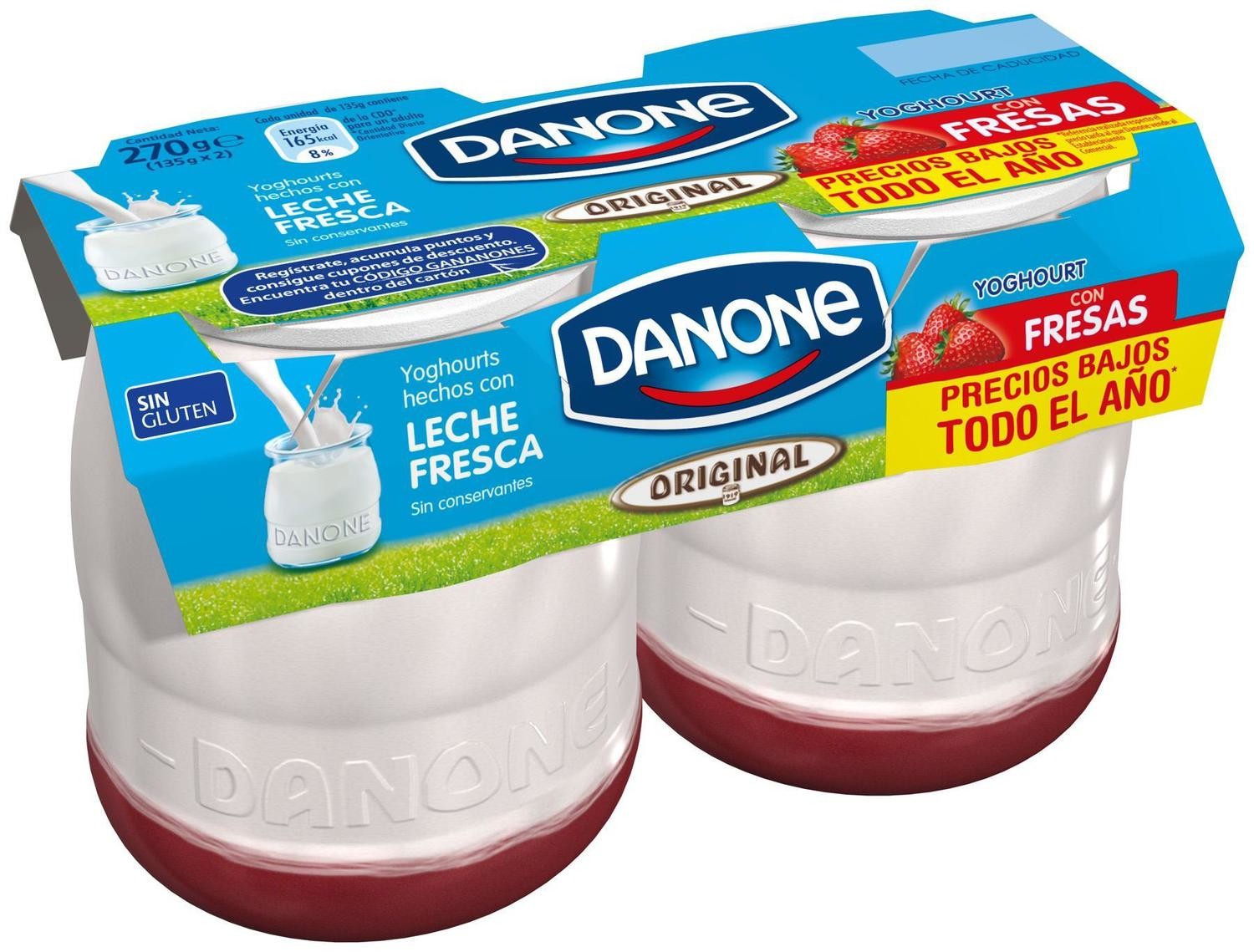 Yogur original con fresas de DANONE.