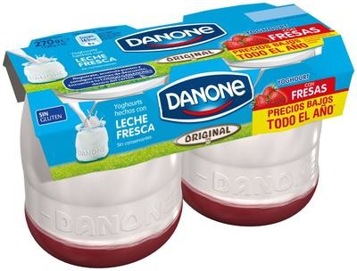 Yogur original con fresas de DANONE.