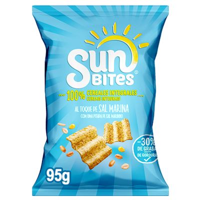 Snack 100% cereales integrales al toque de sal marina SUNBITES 95 g