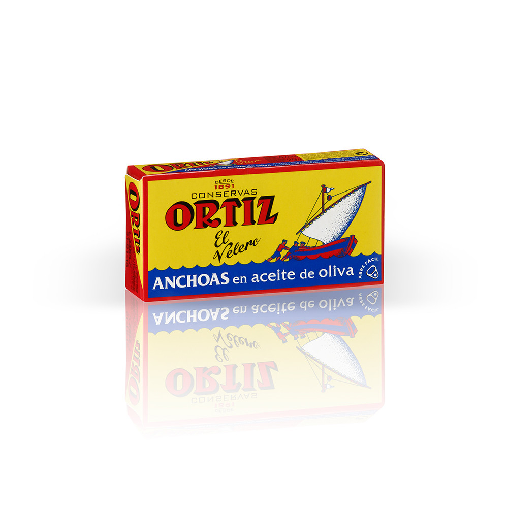 Anchoas en aceite de oliva ORTIZ lata 47.5 g.