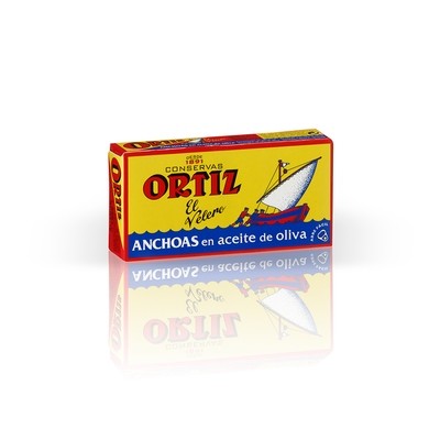 Anchoas en aceite de oliva ORTIZ lata 47.5 g.