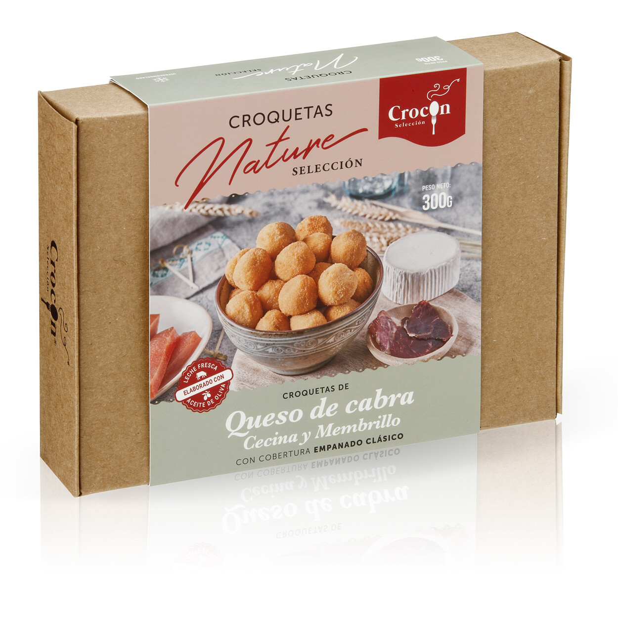 Croquetas de queso de cabra, cecina y membrillo CROCON 300 g.